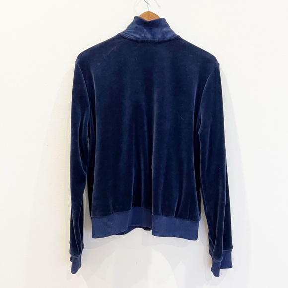 Lauren Ralph Lauren Velour Velvet Jacket Womens Large Blue Gold Buttons Comfy - Picture 2 of 10